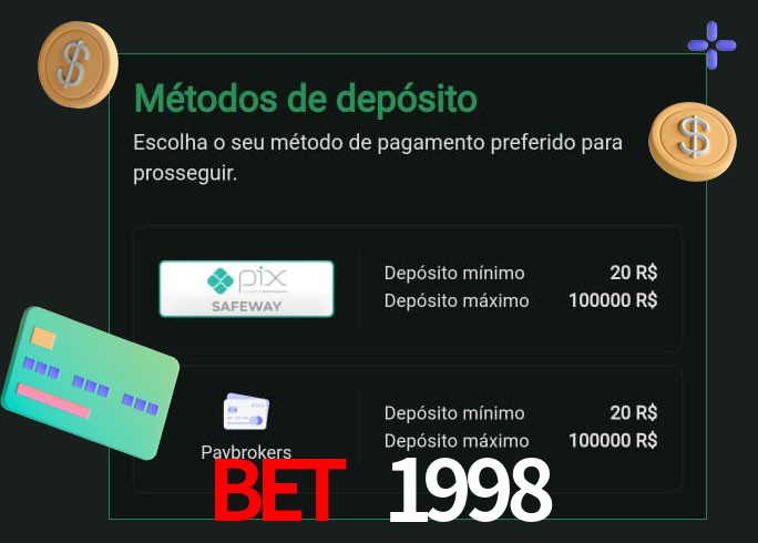 O cassino Bet 1998 oferece uma grande variedade de métodos de pagamento